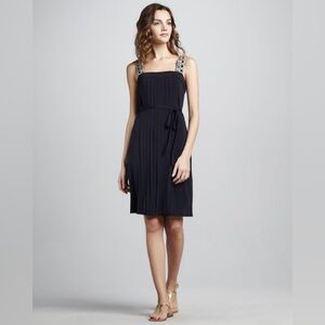 Tory Burch Jacqueline Pleated Bead-Strap Dress